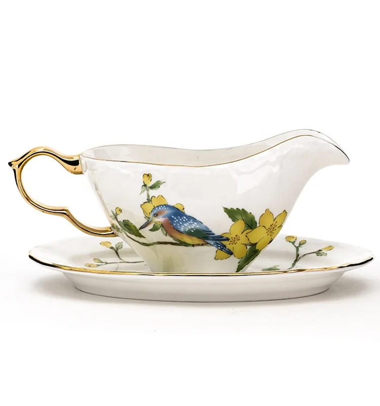 Ceramic gravy new bone Soup Bowl with tray