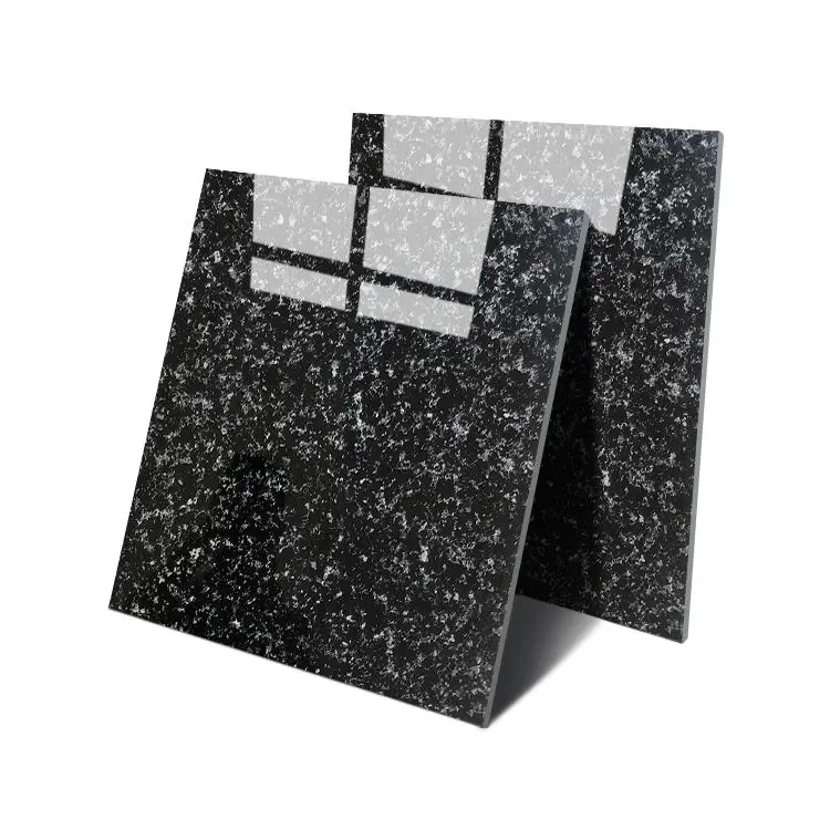 600x600 Китай Глянцевая глазурованная черно-белая мраморная каменная напольная плитка полностью полированная фарфоровая для комнаты