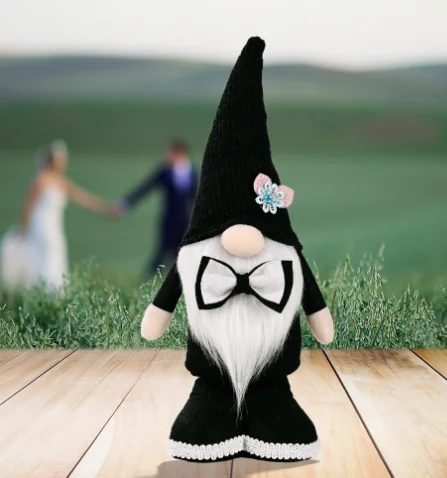 New wedding Rudolph holding flower doll faceless doll ornaments home window decoration standing ornaments