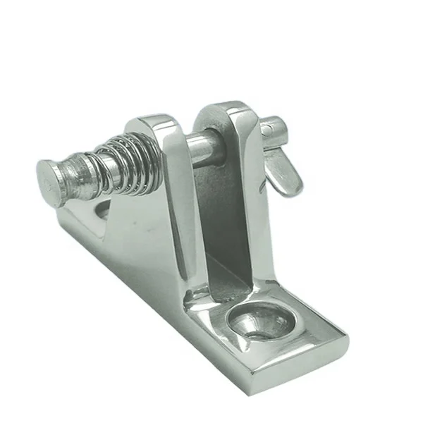 Stainless Steel 316 Bimini Top 90 Degree Deck Hinge with Removable Pin, Marine Boat Hinge Mount Bimini Top Fitting Hardware