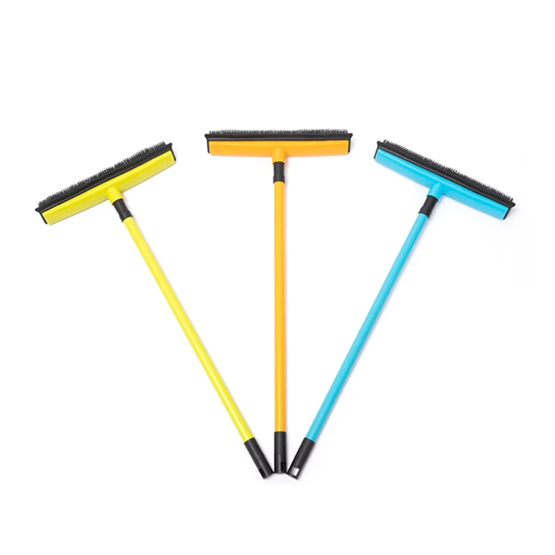 Topwill Carpet Rake Long Handle Pet Dog Hair Rubber Broom Squeegee Fur Remover Broom Carpet Brush