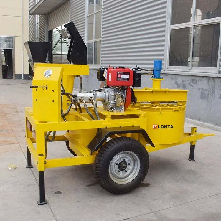 LONTA M7M1 semi automatic mobile hydraulic interlock hollow paver maker mud soil earth clay brick block making machine