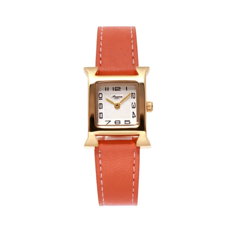Hot Sale Women Ladies Fashion Leather Strap Square Diamond Quartz Wrist Bracelet Watches Gift Set