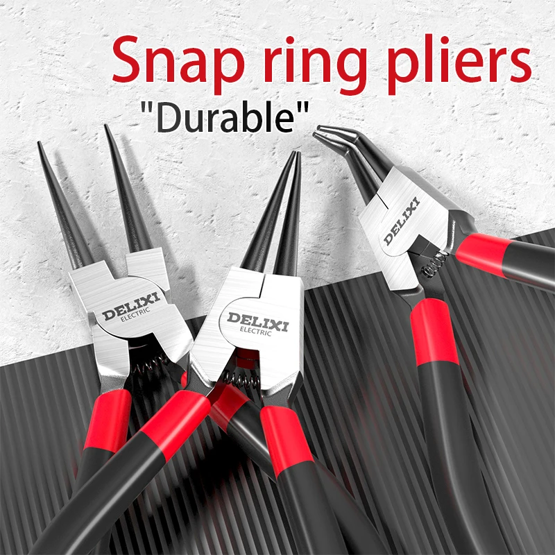 Straight-headed internal and external elbow hand tools 5-inch 7-inch carbon steel circlip pliers