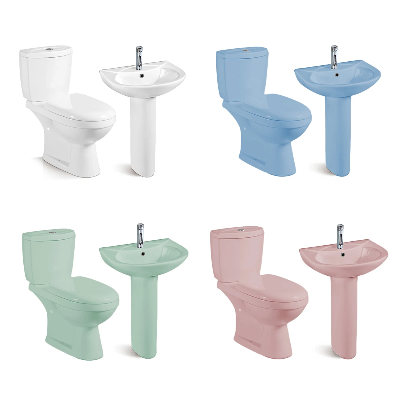 Africa Best sell Inland Country Favorite Two Piece Toilet Pedestal Basin Match Set Toilet And Basin Set
