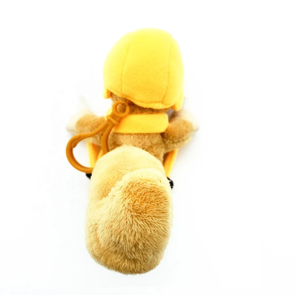 Wholesale stuffed Soft snake plush toy keychain plush stuffed yellow animal snake doll keychain toy