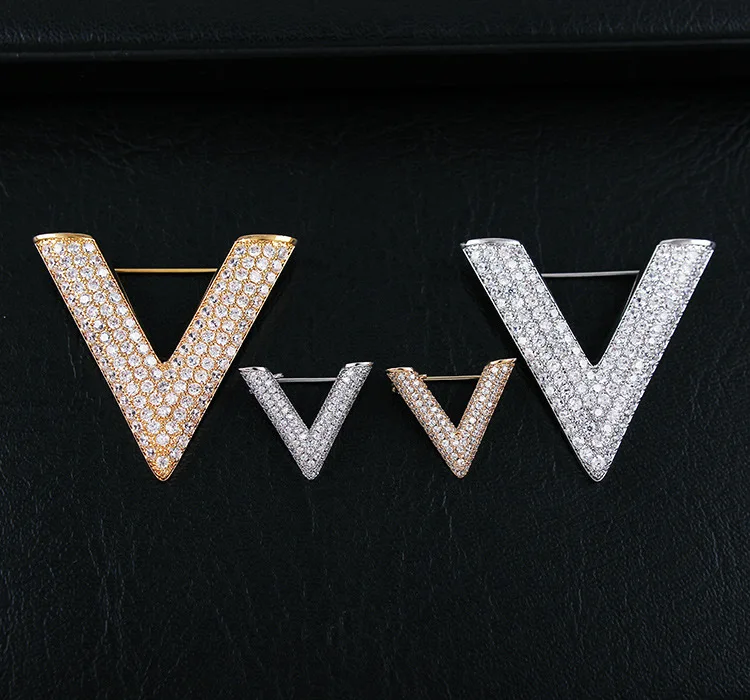 Crystal Pearl Initial Brooch Gold Plated Enamel Colorful Letter Alphabet Breastpin Pin Jewelry for GIFTS