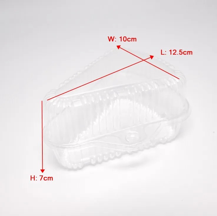 Bakery Shop Essential Triangle Disposable Plastic Clamshell Cake Box