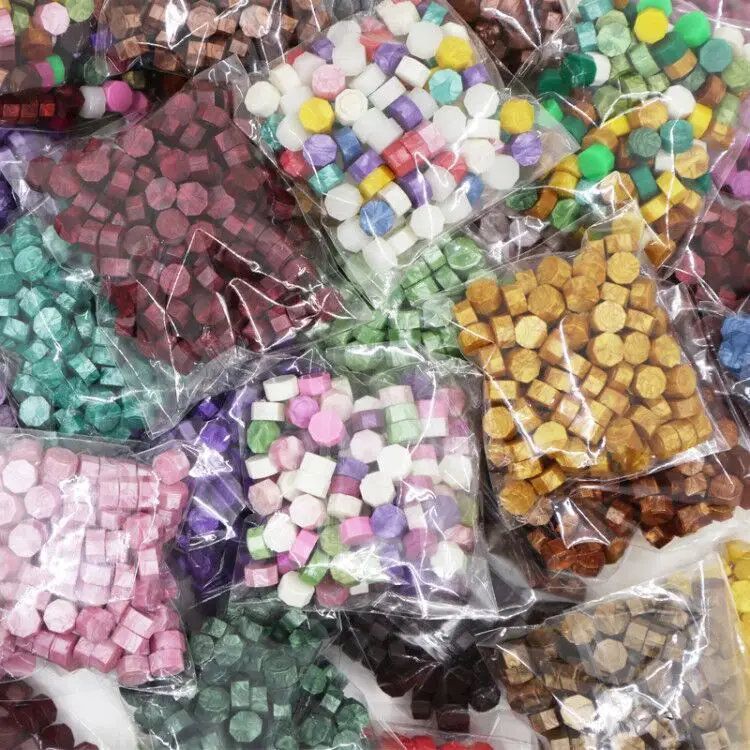 41-color mixed color wax grain fire paint seal for printing pad sealing wax bulk octagonal fire paint wax grain