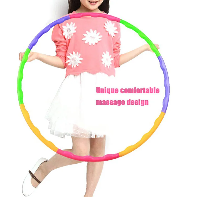 High quality Detachable Slimming Hula Circle Adjustable Hula Ring Colorful Weighted Hoola Hoop Gym Fitness Equipment