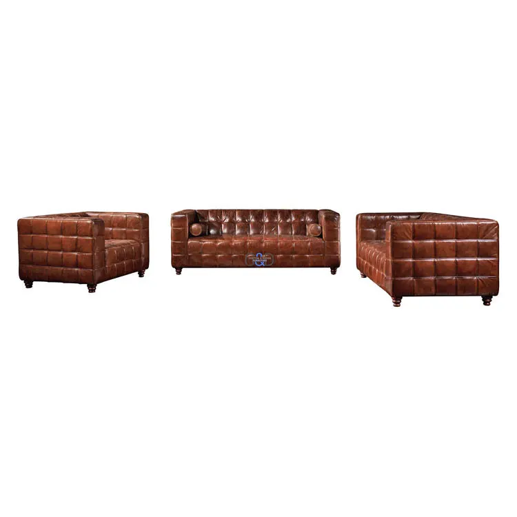 top quality classic pure leather sofa set furniture for apartment