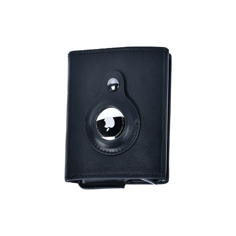 Slim Leather Card Holder Wallet for Men - Automatic Pop Up ID Card Case with RFID Blocking