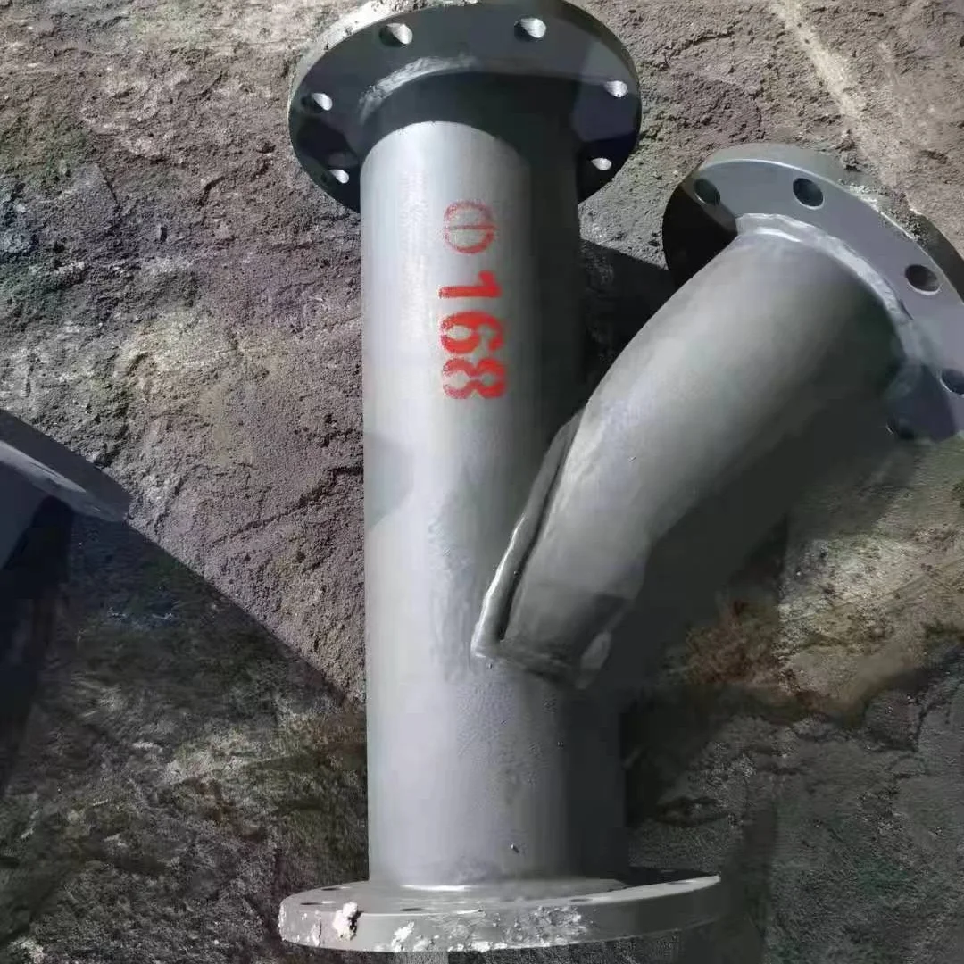 Ceramic lined composite Y-type Tee