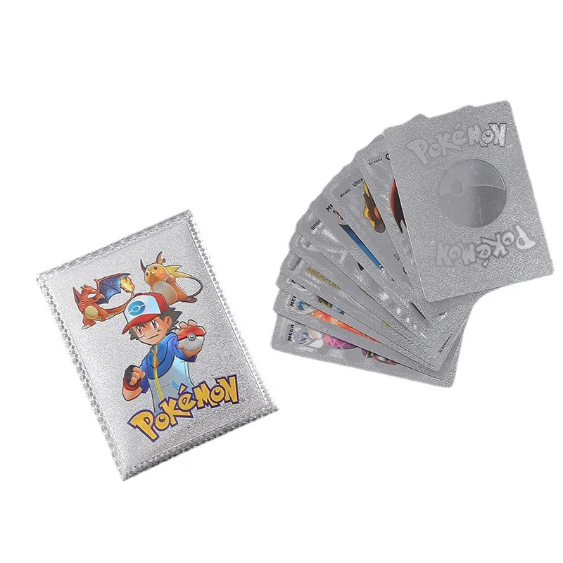 Wholesale Pokemoned cards games Poke-mon gold foil cards 10 pet sprite card cartas pokmon original