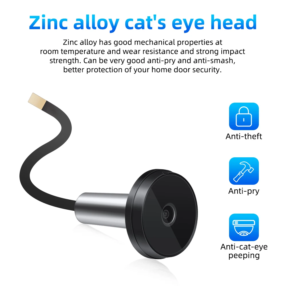 2.8 Inch Peephole Camera 90 Degree Smart Digital Door Viewer Security Monitor 300000 Pixels Resolution Invisible Camera