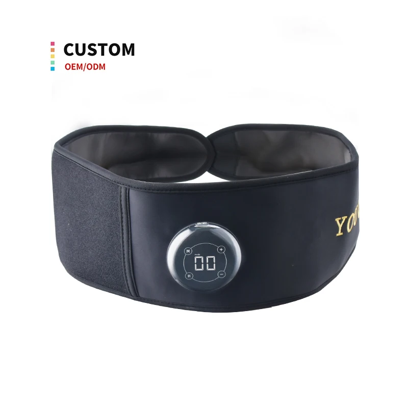 Electric Rechargeable Vibrating Waist Massage Belt with heating Abdominal Therapy Waist Massager for Menstrual Cramps
