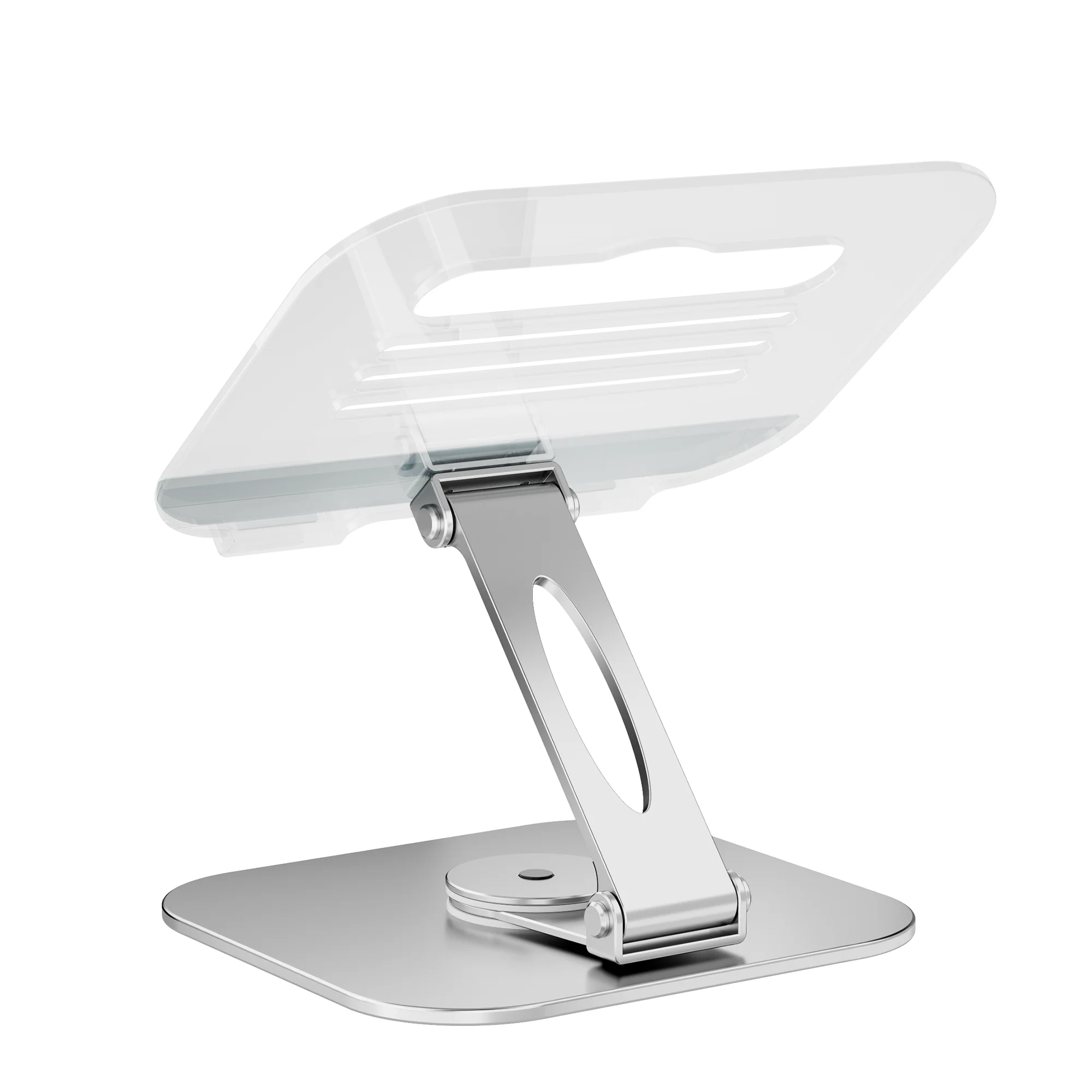 Clear Foldable Desktop Tablet Holder Portable folding Tablet Stand 360 degree rotation