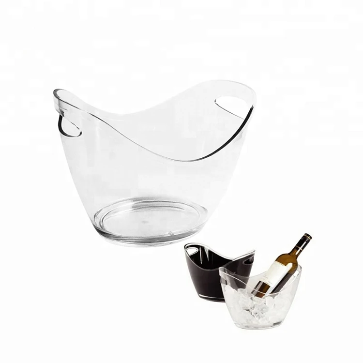 Promotion Gift Acrylic Plastic ice Bottle Cooler Acrylic Champagne Beer Clear Ice Bucket