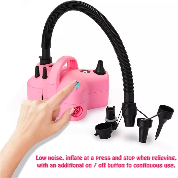 New Portable Dual Nozzle Inflator Small Blower Helium Hand Machine Air Electric Double Nozzle Balloon Pump for Party Decoration