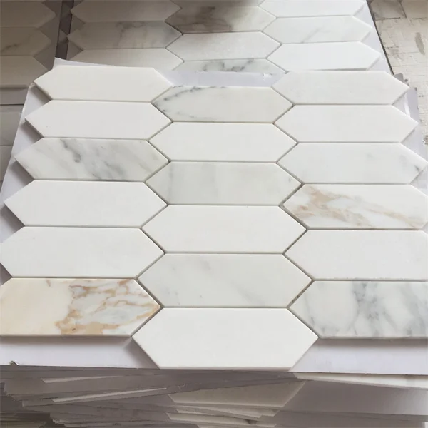 Natural Marble Art Carrara White Marble Square Mosaic Tile