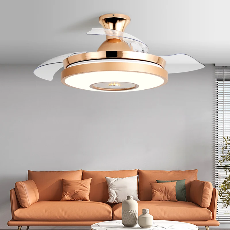 Factory Direct Modern Designer decor Smart DC Electric ABS Blade ceiling fan lights with remote control