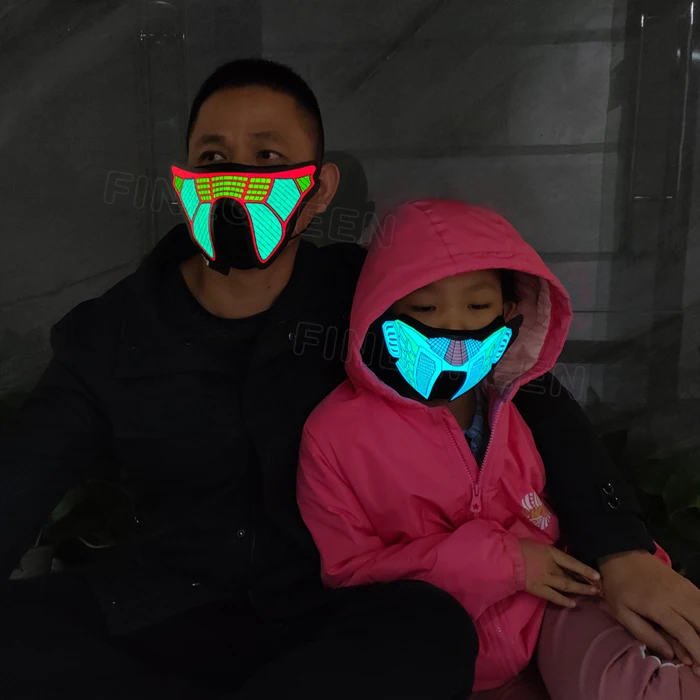 party decoration led sound activated mask EL light up music mask