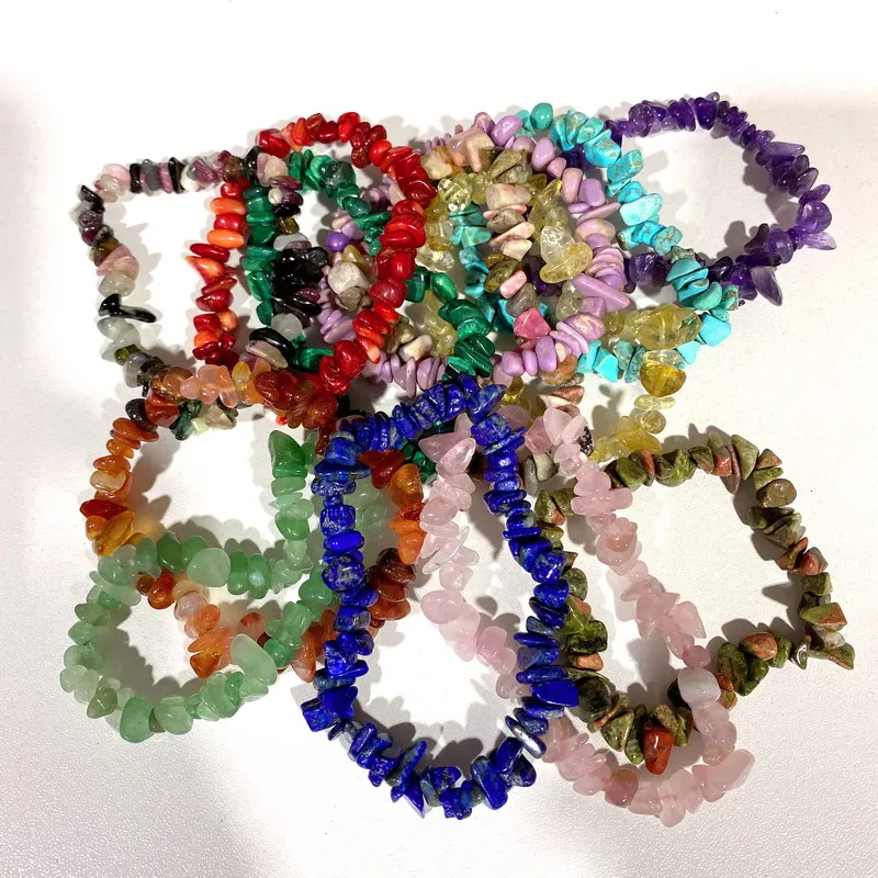 New Fashion Natural Stone Bracelet Crystal Gravels Crystal Chips Bracelet For Men And Women