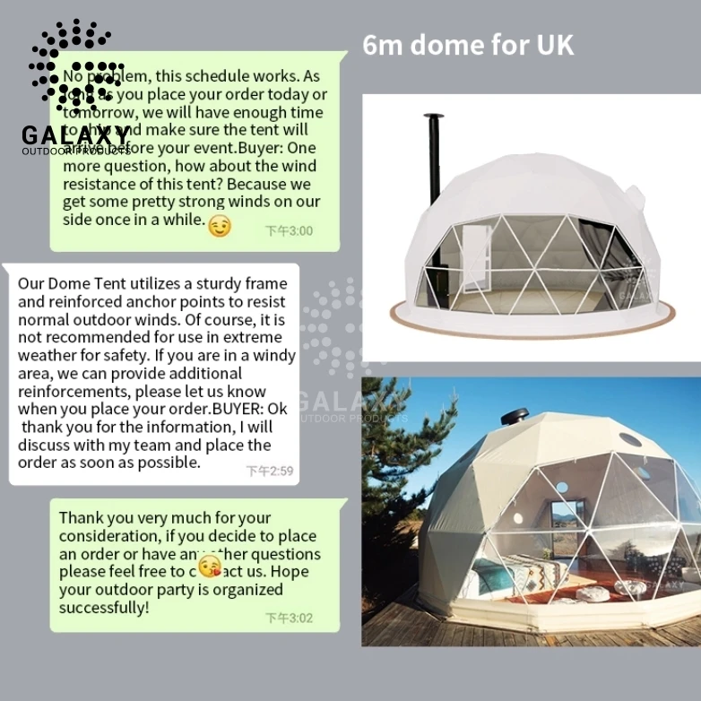 Manufacture Wholesale 6m 10m Outdoor Geodesic Camping Glamping Hotel Green Dome House Tent