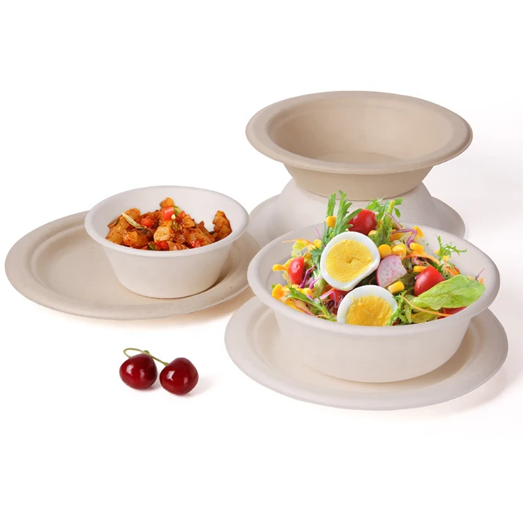 Disposable Natural Biodegradable Take Away Round Salad Bowl