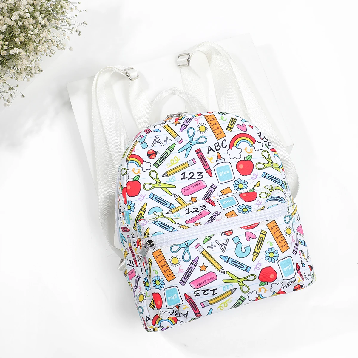 Custom Prints Series Nylon Mini Backpack Lunch Box Waist Bag Kids School Bag Cute Waterproof Backpack for Student