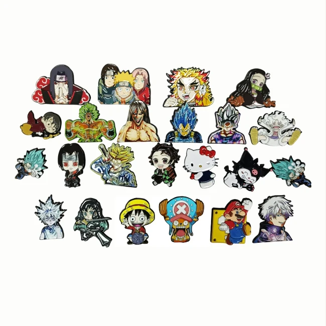 Custom 1000 Manufacturer One Pieced Anime Metal Crafts Pins Custom Made Badge Bulk Wholesale Demon Slayer Enamel Lapel P