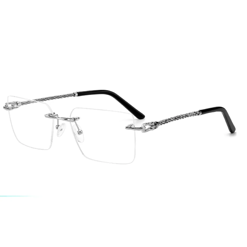 High Quality Business Style Simple Women Rimless Metal Eye Glasses Frames Eyewear