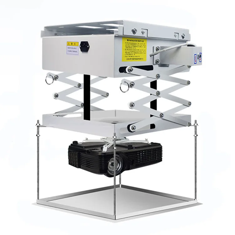 Running 3 Meters Motorized Projector Lift With Remote Control Scissor Type Ceiling Mounted Electric Projector Hanger
