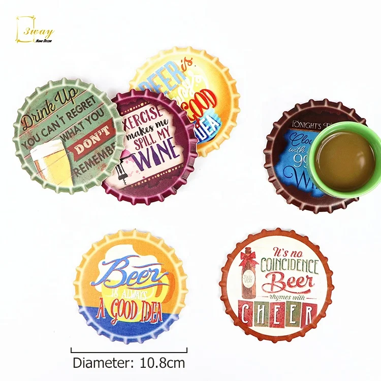 Kitchen decor OEM custom shinny matt absorbent beer tea coffee ceramic coasters cup mat placemat with cork heat resistant