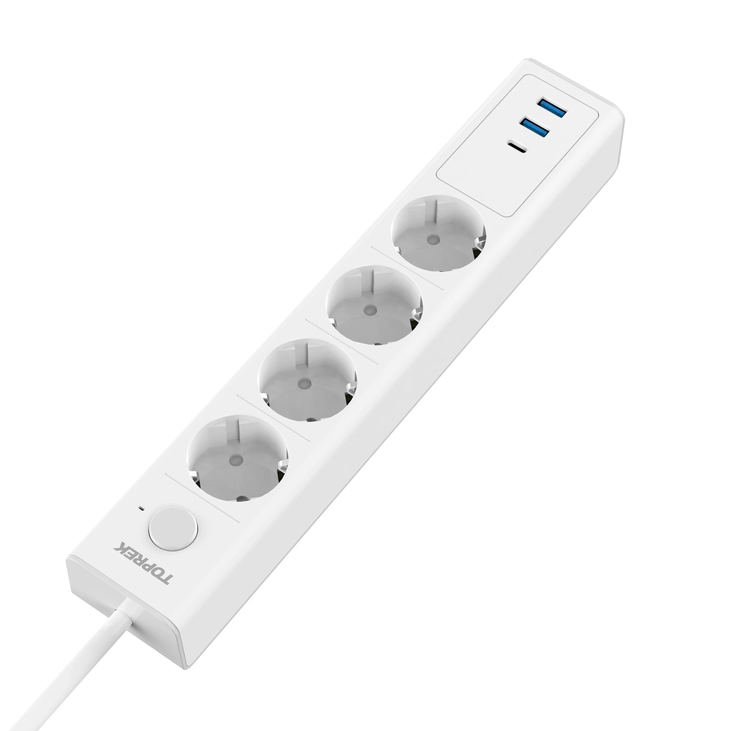 Home Office Electrical Supply Europe Extension Board Power Socket  4 Outlets With Type-C PD30W Fast Charging 16A 4000W MAX