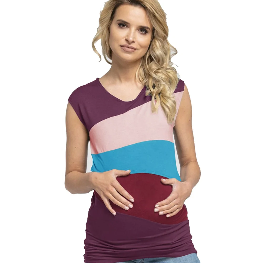 Футболки для грудного вскармливания для беременных женщин Летняя Блузка для кормящих мам жилет одежда для грудного вскармливания без рукавов футболки для беременных