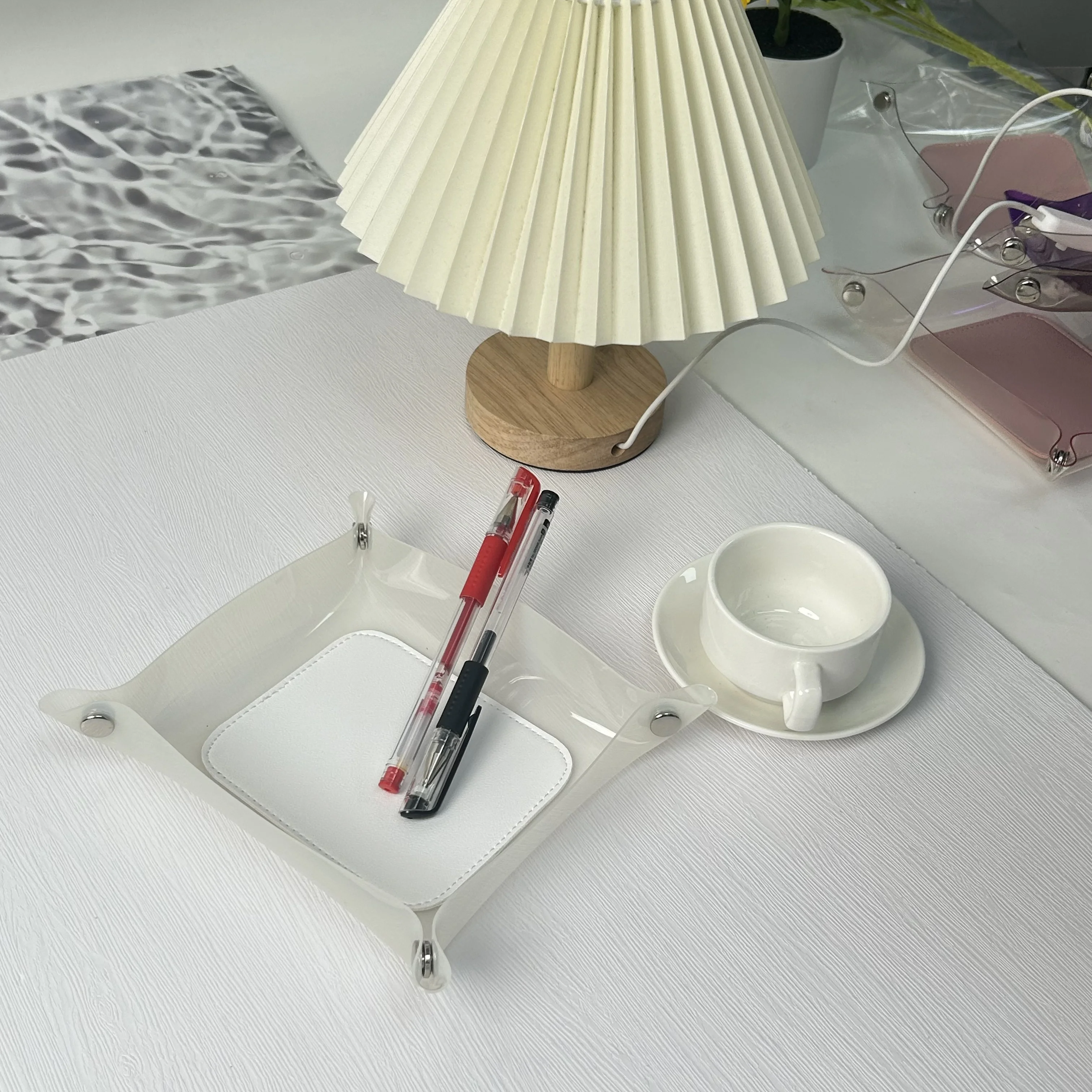 Clear Storage Tray for Makeup Bathroom and kitchen Drawer cabinet organizer Trays Office Organizers