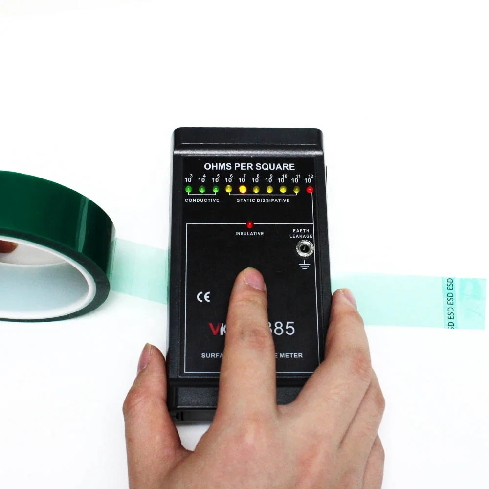 3- High-temp Green Clear Transparent Blue Color Low Static Anti Static ESD Polyester PET Film Silicone Glue Self Adhesive Tape