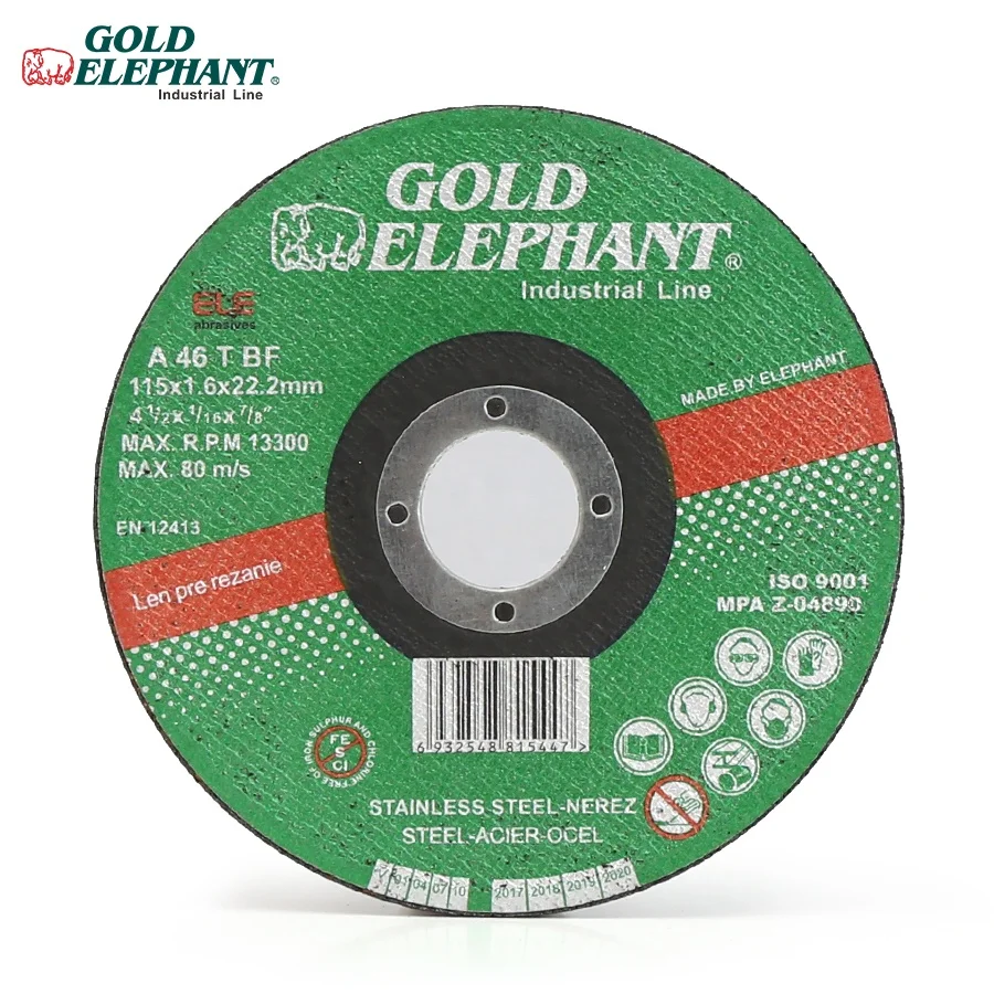 Gold Elephant factory supply high quality 4.5 inch 115*1.2*22mm stainless steel cutting disc
