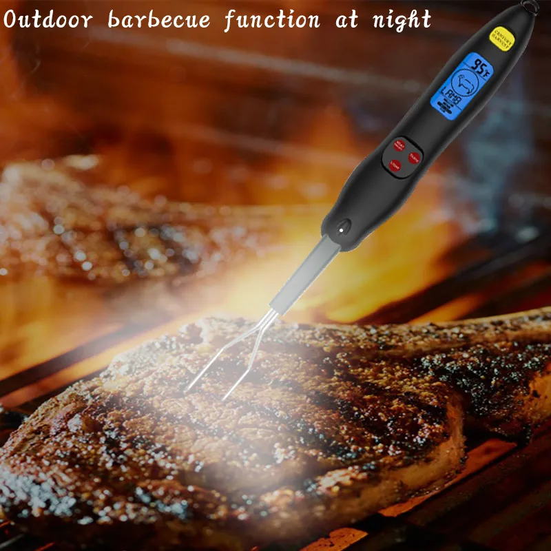 CH-206 Big screen temperature meat thermometer dual-probe grill kitchen outdoor BBQ fork thermometer