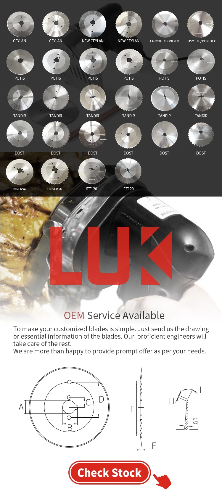 Potis kebab machine cutting knives doner kebab machine cutting knives