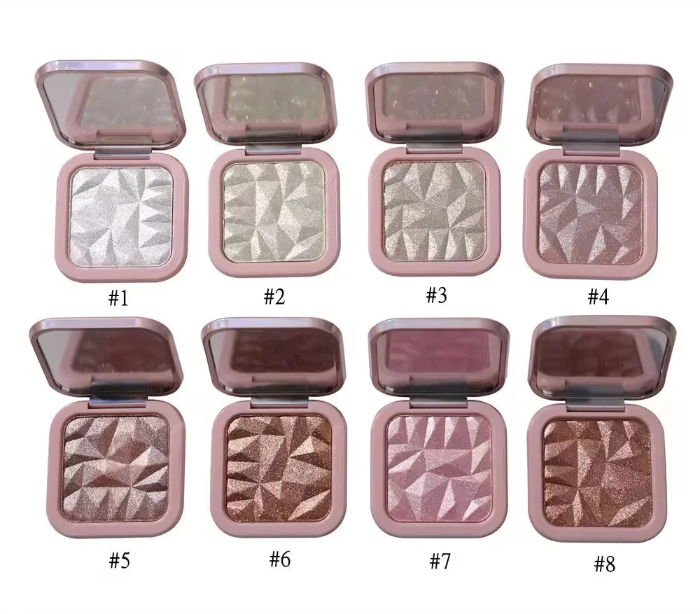 Custom Own Logo Pressed Blusher Cute Shell Glitter Make Up Organic Highlight Blush