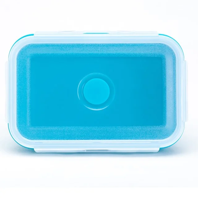 800ML100% Food Grade Silicone Microwavable Lunchbox Foldable Silicone Bowl Collapsible Food storage Bento Container