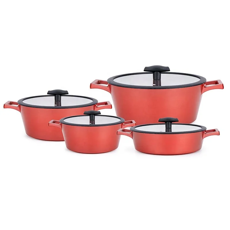Dutch oven for kitchen Cookware sets Die casting aluminum Cooking Pots and Pans Different sizes casserole with non-stick coating
