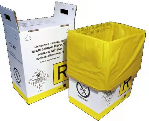 5L 7L 10l Disposable medical safety boxes for hospital carton biohazard sharp container safety box biohazard