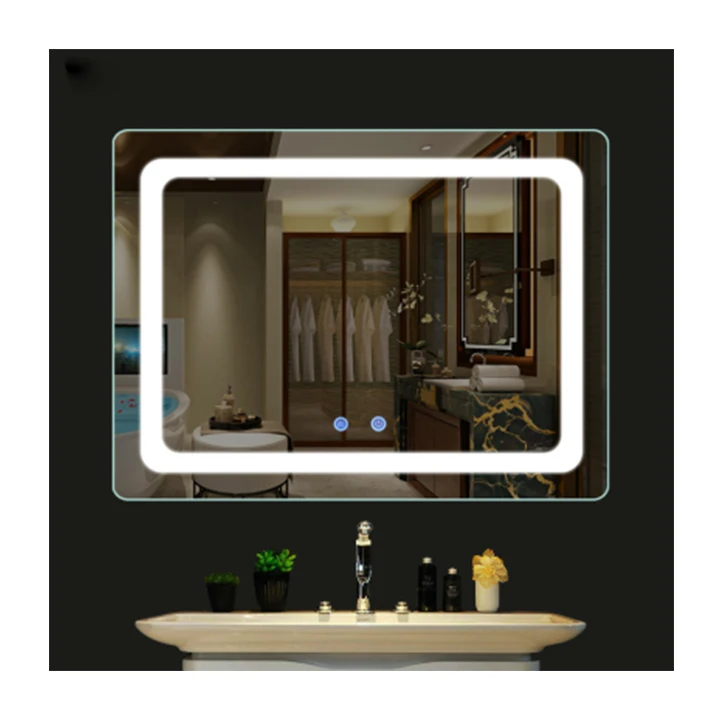 Winning Round Led Smart Makeup Bath Mirror With Illuminated Backlight Clock Display Touch Sensor Mirror For Home Hotel Bathroom