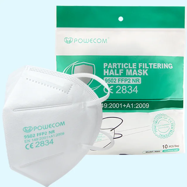 Respirator ffp2 mask Powecom Manufacturer EN149 Standard Ffp2 Mask Respirator Hedband style