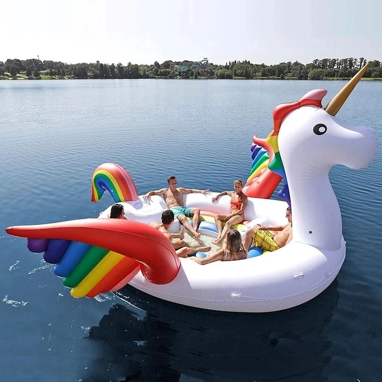 Extra Large Pool Float Island 6 Person Unicorn Floating Island Inflatable lounge Water Float