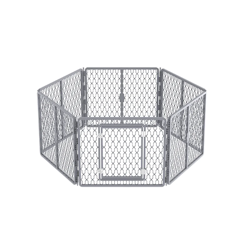 AFP Portable 6-Panels Dog Playpen Exercise Crate Foldable Dog Fence Cage 6 Panels Plastic Pet Fence For Indoor Outdoor Travel