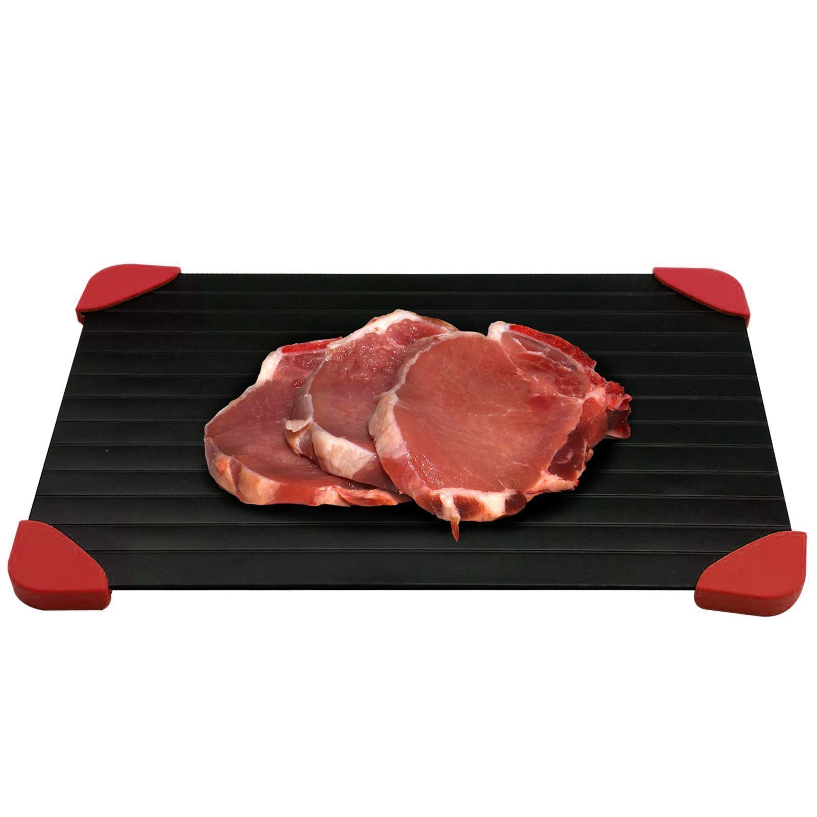 with red silicone foot 29.5*20.8*0.2cm fast defrosting tray SW2014991A